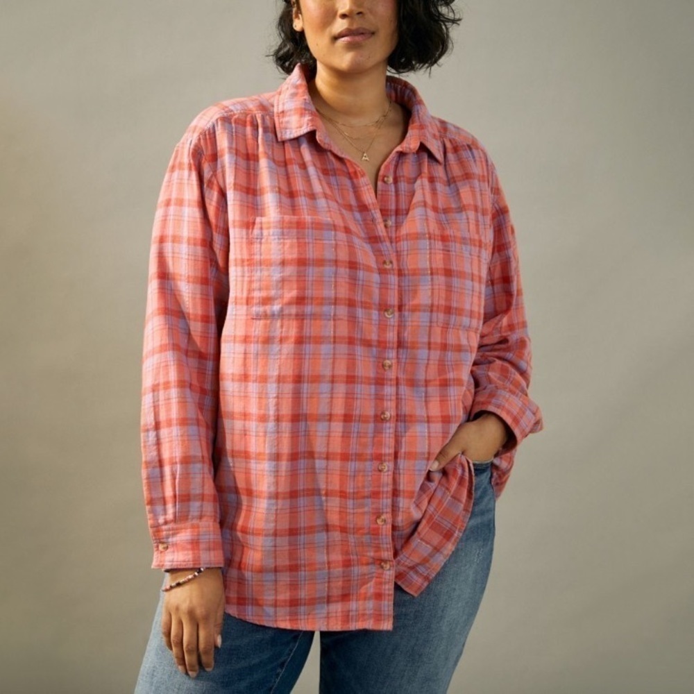 NWT Anthro Seen Worn Kept Romy Plaid Buttondown - Picture 4 of 9